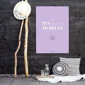 MOODZ design | Tuinposter | Buitenposter | It's time to relax | 50 x 70 cm | Lila