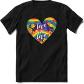 Love is love | Pride T-Shirt Heren - Dames - Unisex | LHBTI / LGBT / Gay / Homo / Lesbi |Cadeau Shirt | Grappige Love is Love Spreuken - Zinnen - Teksten Maat L