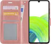Hoes Geschikt voor Samsung A33 Hoesje Book Case Hoes Flip Cover Wallet Bookcase - Rosé goud