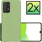 Samsung Galaxy A33 Hoesje Back Cover Siliconen Case Hoes - Groen - 2x