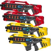 Light Battle Connect Lasergeweren - 4x Mega Blaster Rood/Geel - Laserguns met unieke Anti-Cheat functie - Lasergame set