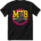 Mountainbike Gear | TSK Studio Mountainbike kleding Sport T-Shirt | Geel - Roze | Heren / Dames | Perfect MTB Verjaardag Cadeau Shirt Maat XXL