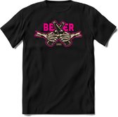 Beer forever | Feest kado T-Shirt heren - dames | Roze | Perfect drank cadeau shirt |Grappige bier spreuken - zinnen - teksten