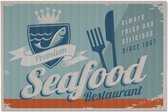 placemats Seafood 30,5 x 46 cm polyester blauw 2 stuks