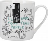 mok Everyday Home Hond 300 ml porselein wit