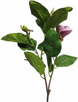 kunstbloem Magnolia Grandiflora zijde lilaroze