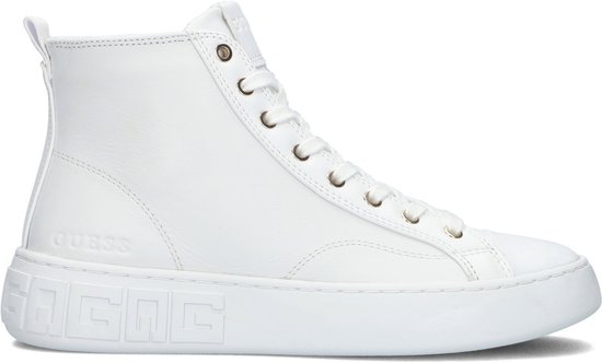 Guess Invyte Hoge sneakers - Leren Sneaker - Dames - Wit - Maat 39 | bol.com