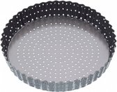 taart/quichevorm 25 x 3 cm carbonstaal zilvergrijs