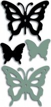 3D-muurstickers Butterflies 15,5 x 34 cm 4-delig