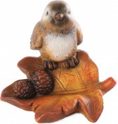 beeldje Vogel Timo 16,8 x 17,8 cm polysteen bruin