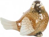 kerstfiguur Vogel Gizmo 11,5 cm bruin polysteen