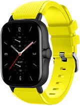 Siliconen Smartwatch bandje - Geschikt voor  Amazfit GTS 2 siliconen bandje - geel - Strap-it Horlogeband / Polsband / Armband