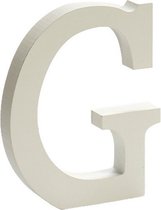 decoratieletter G 15 x 1,8 cm hout wit