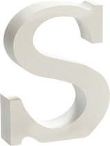 decoratieletter S 2 x 11 cm hout wit