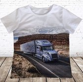 Stoer jongens shirt met blauwe vrachtwagen LOO5 -s&C-134/140-t-shirts jongens