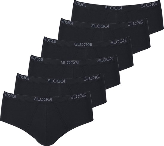 6 Pack - Sloggi Heren slip / onderbroek - Basic - Maat M -Zwart