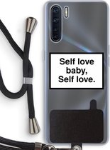 Case Company® - Oppo A91 hoesje met Koord - Self love - Telefoonhoesje met Zwart Koord - Bescherming aan alle Kanten en Over de Schermrand