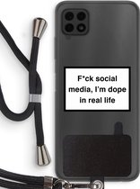 Case Company® - Samsung Galaxy A22 4G hoesje met Koord - I'm dope - Telefoonhoesje met Zwart Koord - Bescherming aan alle Kanten en Over de Schermrand