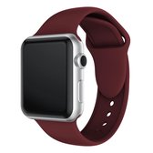 Siliconen horlogeband met dubbele klinknagels voor Apple Watch Series 3 & 2 & 1 42 mm (wijnrood)