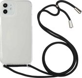 Schokbestendige ultradunne TPU + acryl beschermhoes met lanyard voor iPhone 11 Pro (zwart)