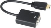 15 cm Full HD 1080P HDMI naar VGA + audio-uitgangskabel voor computer / dvd / digitale settopbox / laptop / mobiele telefoon / mediaspeler (zwart)