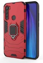 Voor Geschikt voor Xiaomi Redmi Note 8T PC + TPU schokbestendige beschermhoes met magnetische ringhouder (rood)