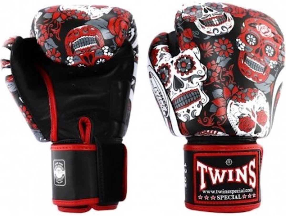 Twins Special FBGVL4 Fantasy 4 Skull Bokshandschoenen – Echt Leer – Muay Thai & Kickboksen – Rood – 12 oz