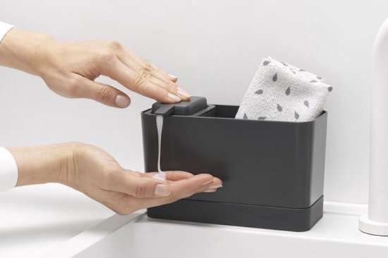 Brabantia SinkSide set pour organiseur espace évier, panier d'évier et distributeur de savon - Dark Grey