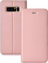 Ultradunne geperste magnetische kaart TPU + PU lederen hoes voor Galaxy Note 8, met kaartsleuf en houder