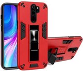 Voor Xiaomi Redmi Note 8 Pro 2 in 1 PC + TPU schokbestendige beschermhoes met onzichtbare houder (rood)