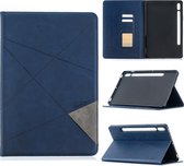Voor Samsung Galaxy Tab S7 T870 Rhombus Texture Horizontale Flip Magnetische Leren Case met Houder & Kaartsleuven (Donkerblauw)