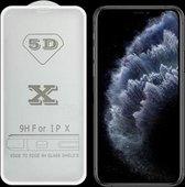 9H 5D Full Glue Full Screen gehard glasfilm voor iPhone X / XS 11 Pro (wit)