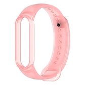 Voor Geschikt voor Xiaomi Mi Band 6 (CA8856) Siliconen doorschijnende vervangende band Horlogeband (roze)