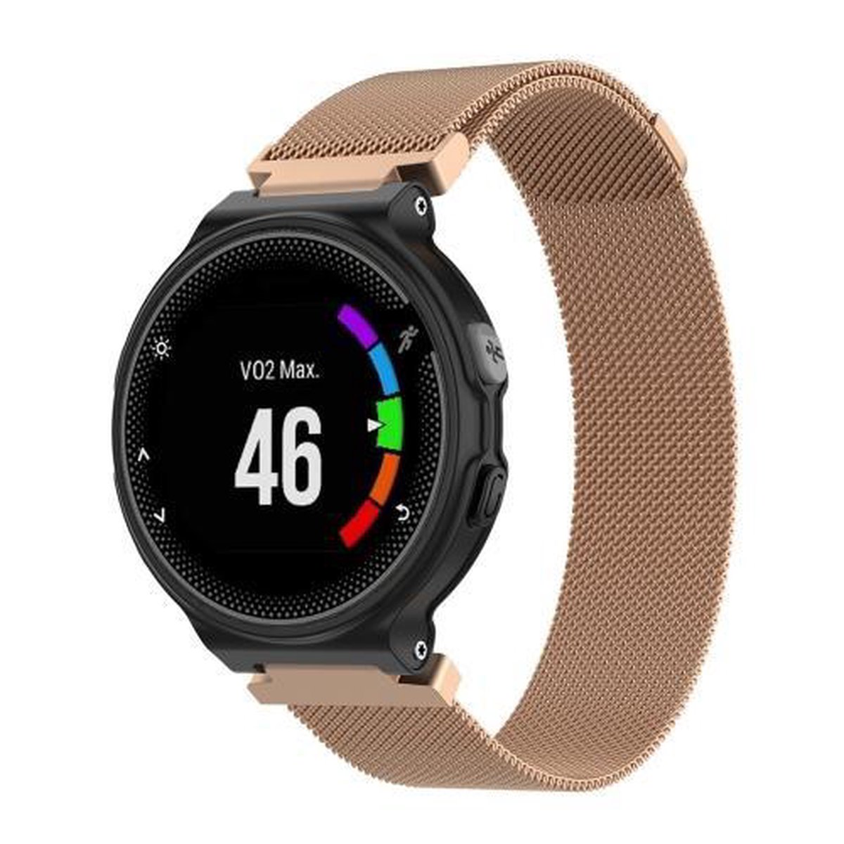 Milanese polsband horlogeband voor Garmin Forerunner 235 22cm (goud)