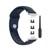 Voor Huawei Watch Fit 18mm Terug Gesp Stijl Siliconen Effen Kleur Vervangende Band Horlogeband (Marineblauw)