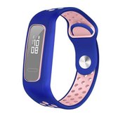 Voor Huawei Honor Band 4 Running Versie / Band 3e Tweekleurige Siliconen Vervanging Polsband Horlogeband (Blauw Roze)