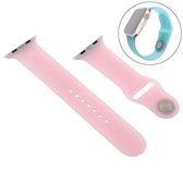 Pure kleur siliconen polsband horlogeband voor Apple Watch Series 5 & 4 44 mm / 3 & 2 & 1 42 mm (lichtroze)