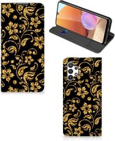 Bookcase Cadeau voor Oma Geschikt voor Samsung Galaxy A32 5G Enterprise Editie | Geschikt voor Samsung A32 4G Telefoonhoesje Gouden Bloemen