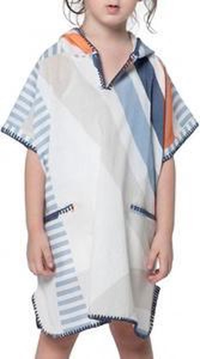 Surfponcho Kind Bora - maat 2-3 jaar - jongens/meisjes/unisex pasvorm - poncho handdoek voor kinderen met capuchon - zwemponcho - badcape van Atriboo — afbeelding 2