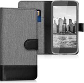 kwmobile telefoonhoesje voor ZTE Blade V8 Lite - Hoesje met pasjeshouder in grijs / zwart - Case met portemonnee