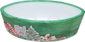 Santa Claus Groene Ovale Windlicht (2x 3 uur)