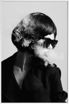 JUNIQE - Poster met kunststof lijst Smoke II -13x18 /Wit & Zwart