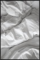 JUNIQE - Poster in kunststof lijst Perfect Day in Bed -40x60 /Grijs &