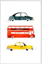 JUNIQE - Poster met kunststof lijst City Travel -40x60 /Kleurrijk