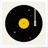 JUNIQE - Poster Music Everywhere -30x30 /Ivoor & Oranje
