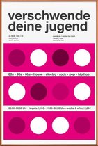 JUNIQE - Poster met kunststof lijst Verschwende Deine Jugend -60x90