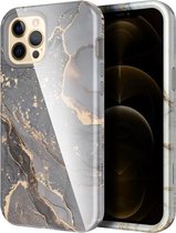 Vernissen Water Stick TPU + Hard Plastic Schokbestendige Beschermhoes Voor iPhone 12 Pro Max (10028 Marmer)