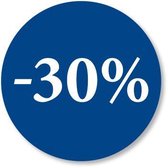 Kortingssticker -30% - blauw - 20mm (500 kortingsstickers)