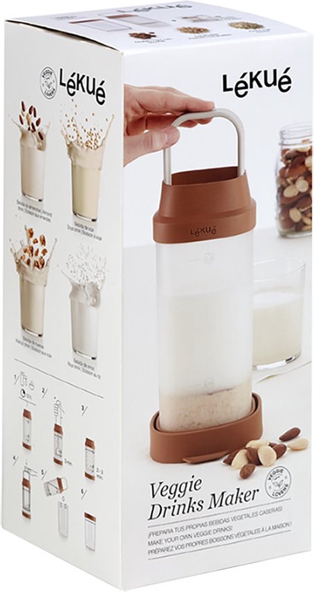 Lékué Vegan Melk Maker - Sojamelk Maker - Terracotta Pink van Merkloos — afbeelding 5