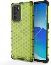 Voor OPPO Reno6 Pro 5G schokbestendige honingraat pc + TPU-beschermhoes (groen)